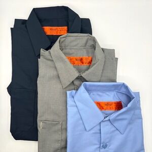 Red Kap‎ Mens Work Uniform Shirt Bundle Lot Medium Short Sleeve 3 Shirts 0532